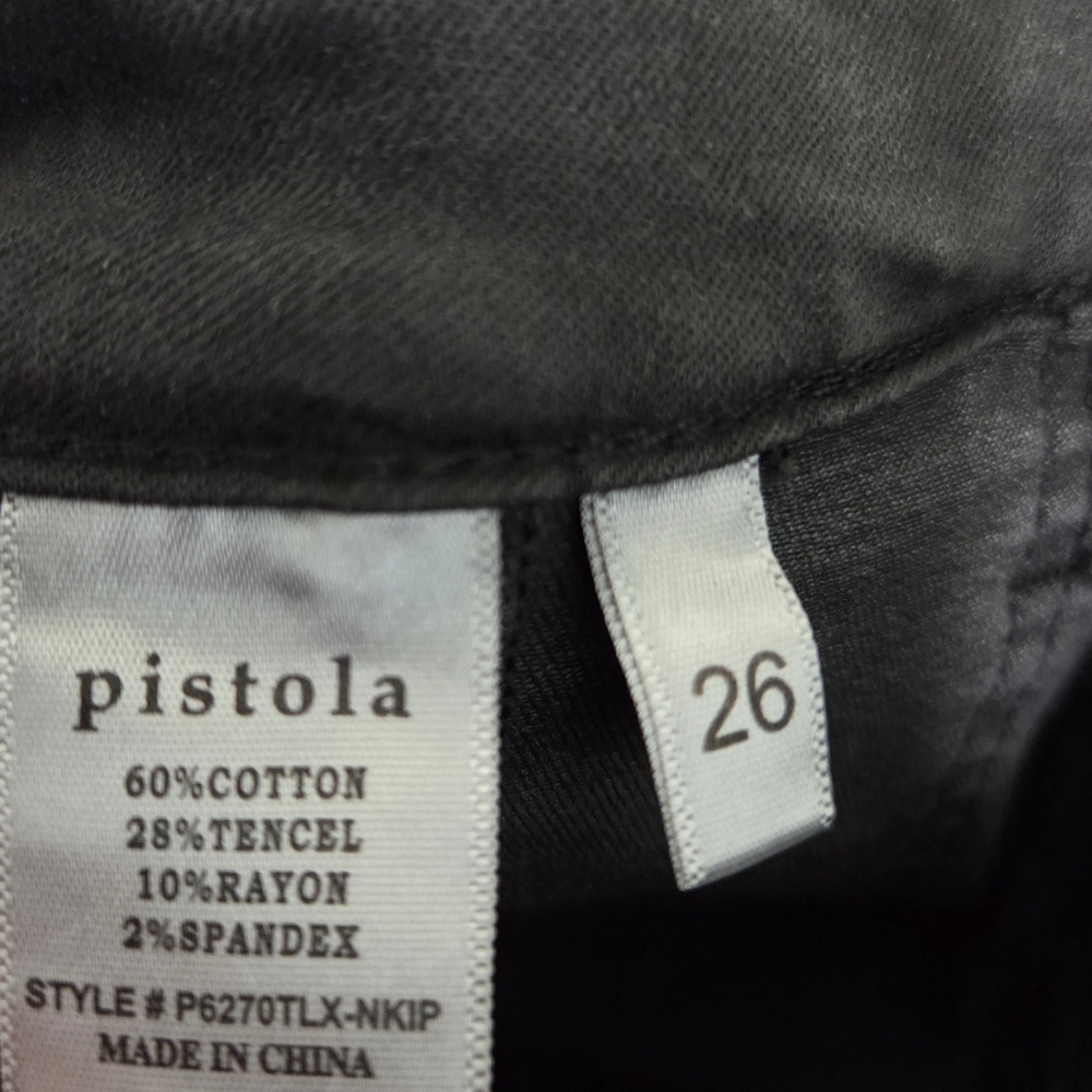 Pistola Alice Ink Black Gray Utility Skinny Moto Panel Stretch Denim Size 26 NWT - Picture 9 of 16